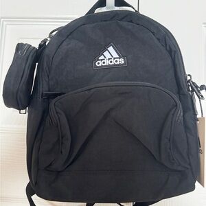 New Adidas Must Have Mini Backpack Black IR0854 w/ Removable Zipper Pouch Unisex